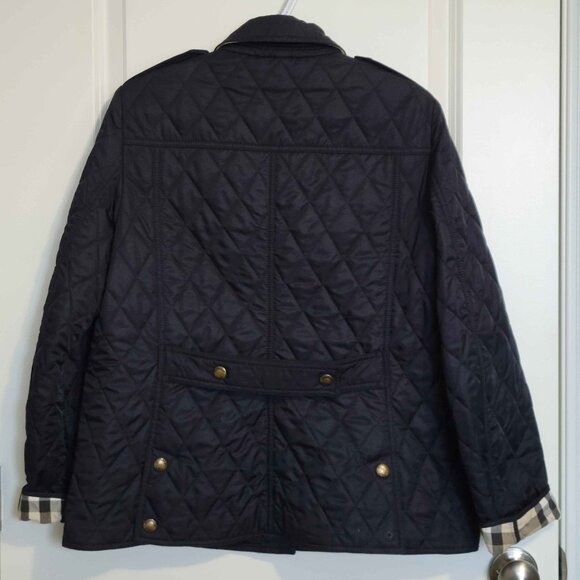 BURBERRY quilted navy jacket, womens - Picture 2 of 4
